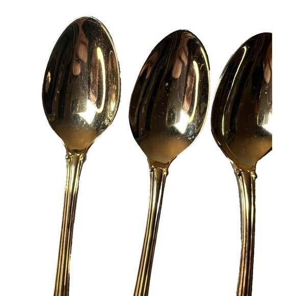 FB Rogers Golden Plated Electroplate American Chipendale Flatware 4 Spoons Tsp - Picture 5 of 15